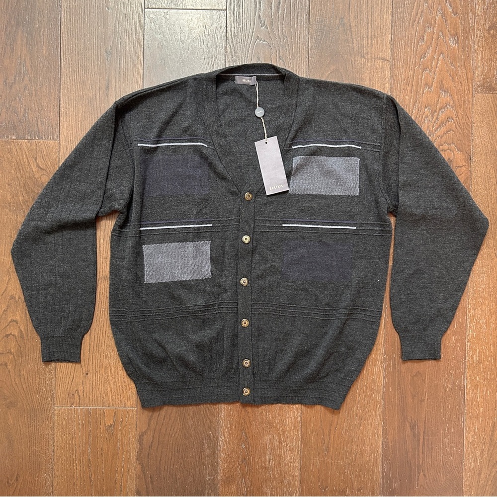 NEW Vintage Mens Button Up Wool Blend Cardigan Sweater Size XXL 54